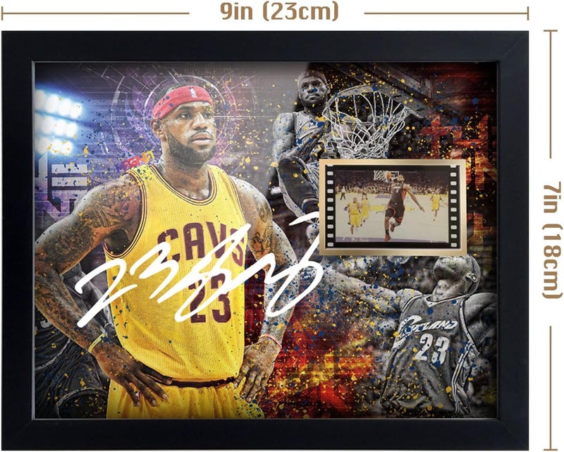 ORIMAMI Signed Black Superstar LeBron James Poster Framed Photo Decor with 1x35mm Film Display,Cool Gifts for Basketball Lover/LeBron James Fans - 8x6 Inches - Image 5